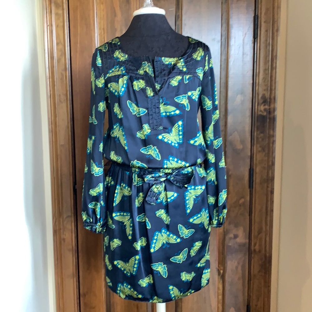 Chelsea & Violet Navy and Green Butterfly Dress